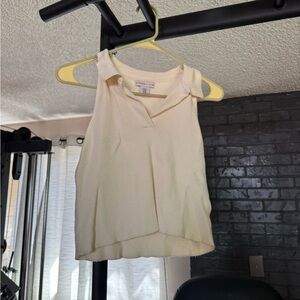 Sincerely Jules Cream Pleated Sleeveless Tank Top